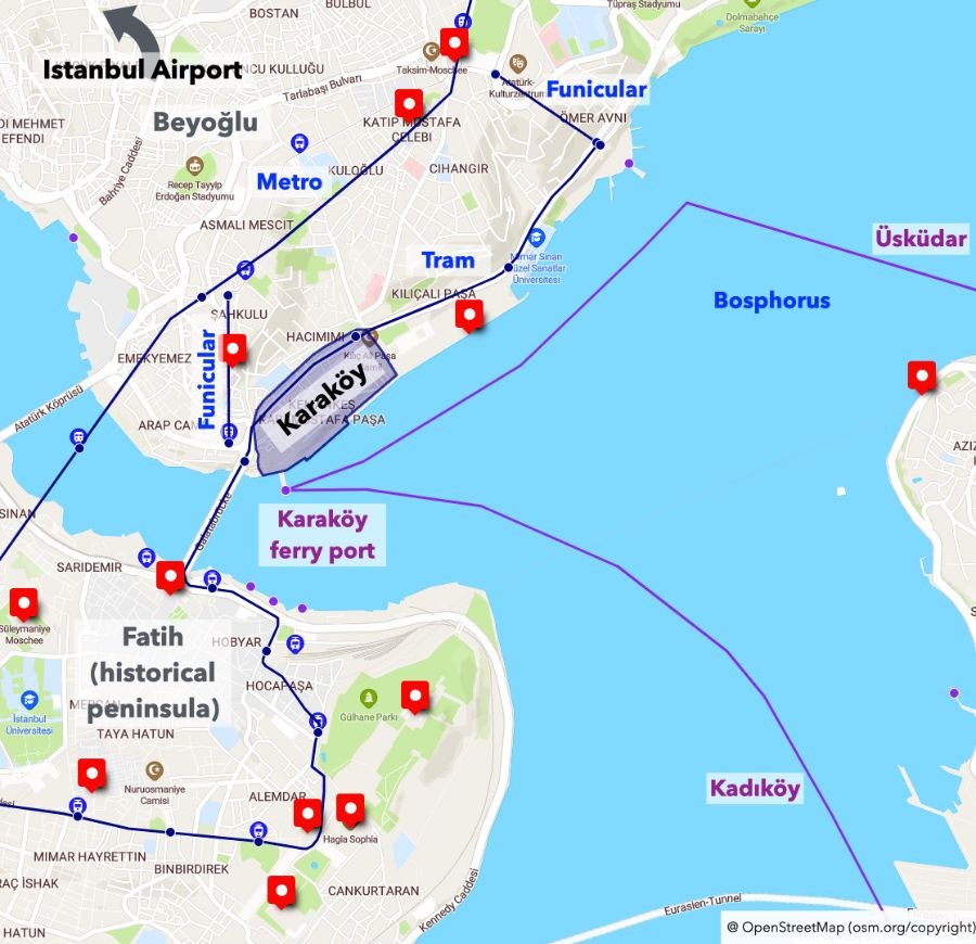 3 Public transportation options from Karaköy