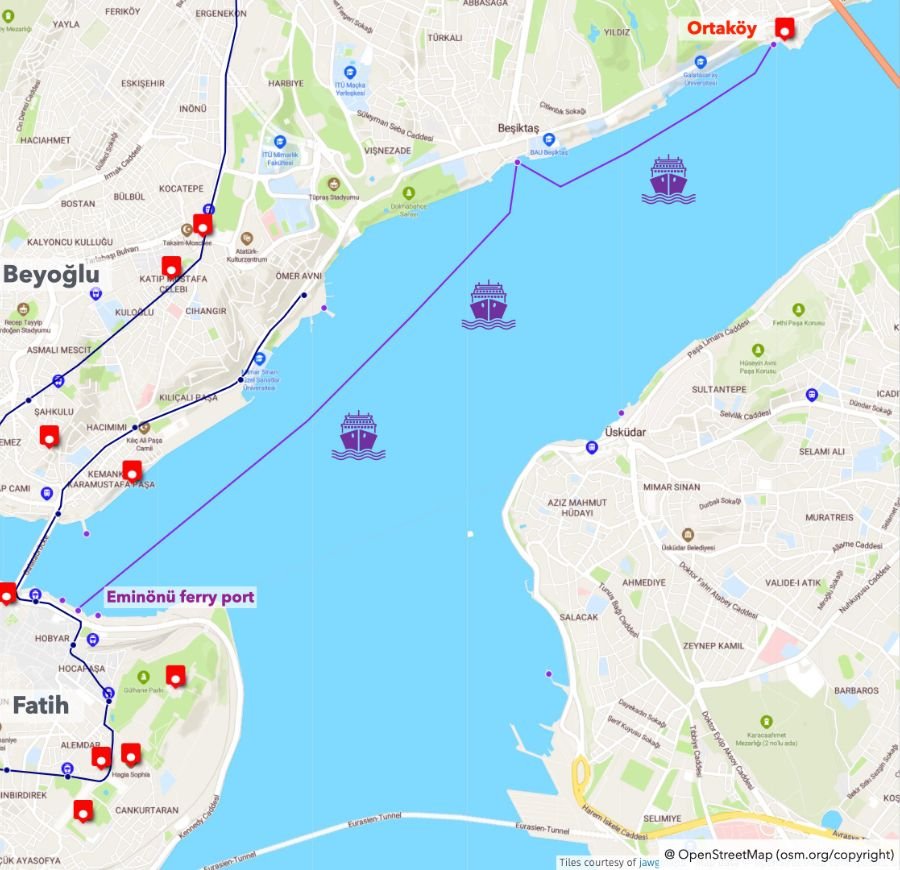 4 How to get to Ortaköy in Istanbul via public transportation