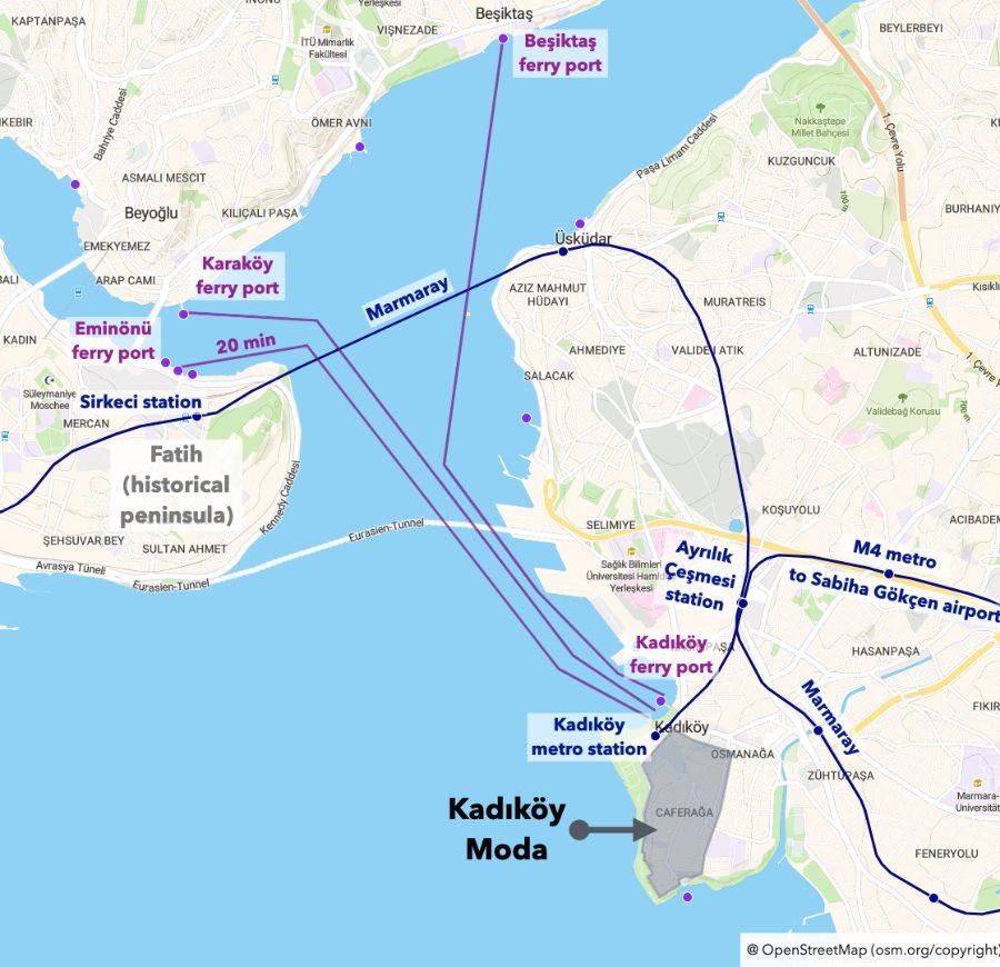 6 Kadıköy Moda: Public transportation options
