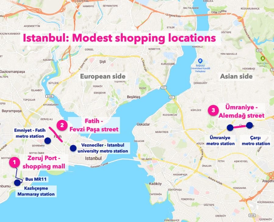 Overview modest fashion shopping in Istanbul