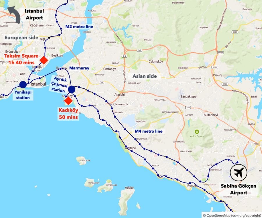 Metro How to get from Sabiha Gökçen Airport to the city center via metro