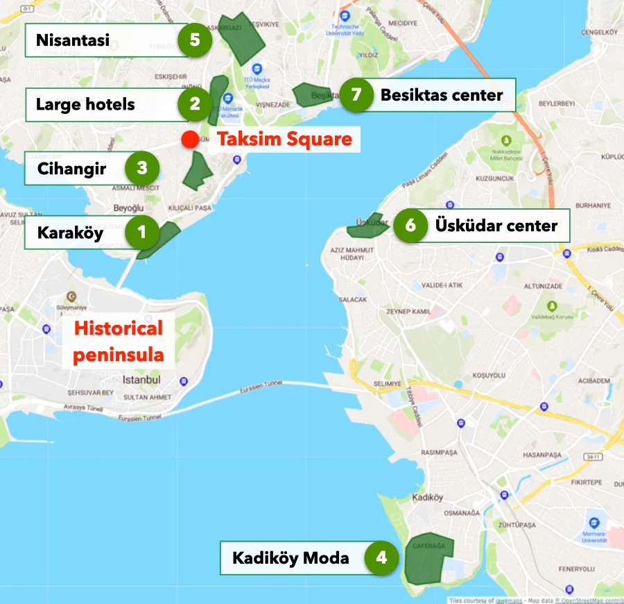 Best areas to stay in Istanbul